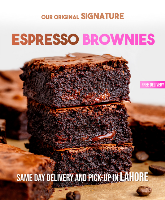 Bucket of 4 Gooey, Fudgy Espresso Chocolate Brownies - Free Delivery